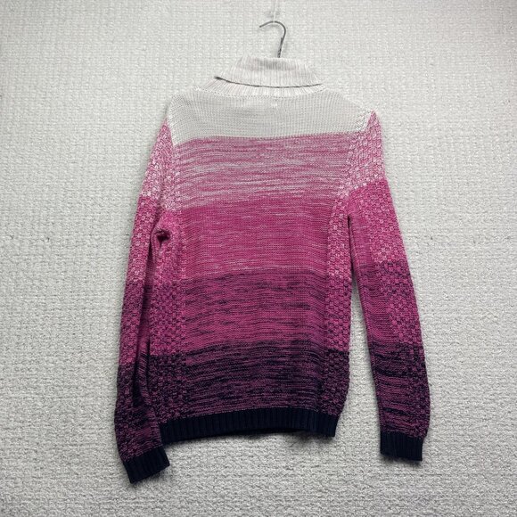 VTG Cotton Country Multicolor Sweater Women S Heavy 3D Cable Knit Canada made - Picture 13 of 16